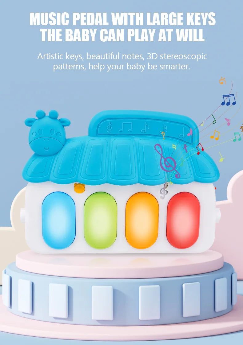 Baby Fitness Stand Music Play Gym Activity Toy Newborn Piano Crawling Blanket Pedal Play Pad Early Education 0-36 Months Gifts