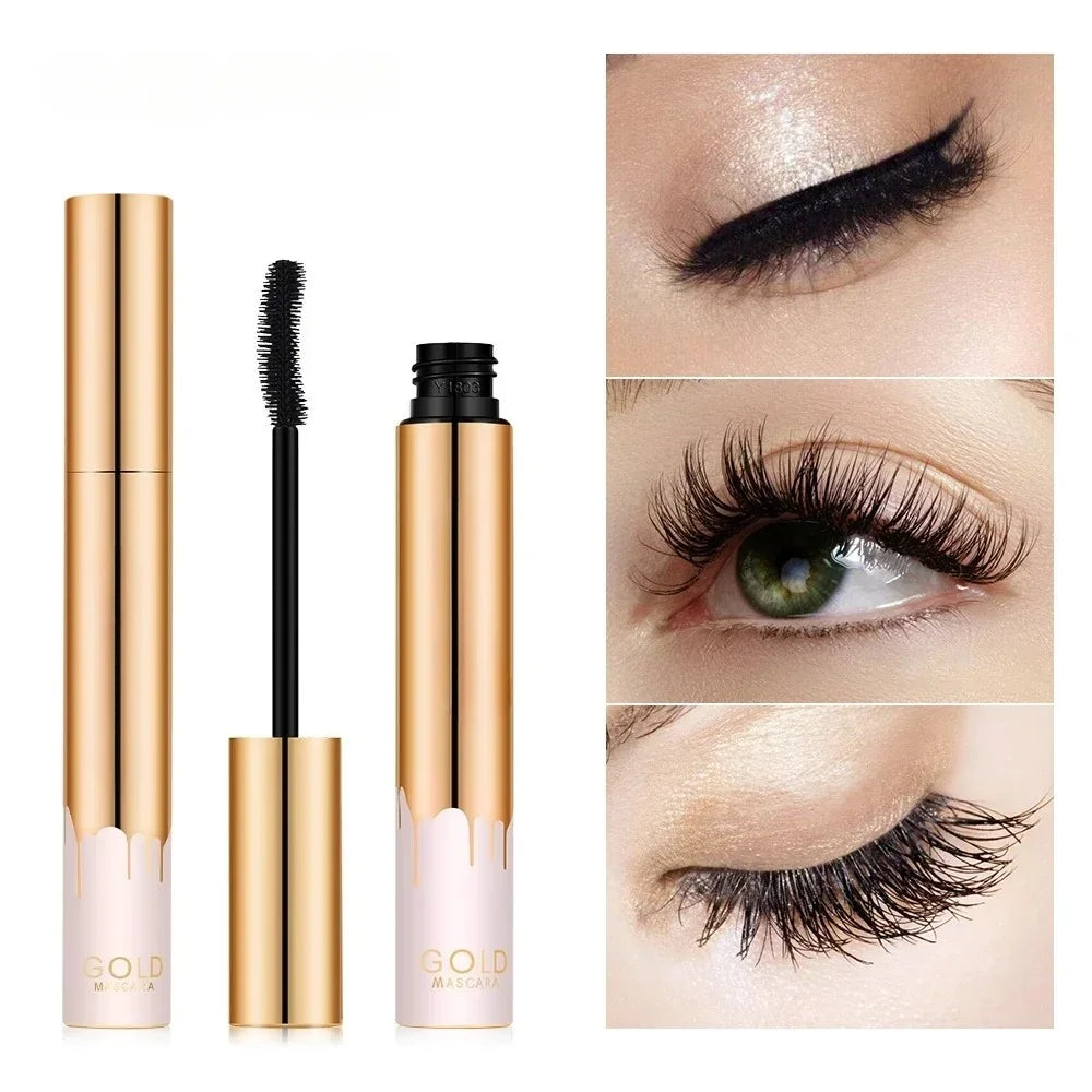 3D Mascara Verlängerung Schwarz Wimpern Wimpern Verlängerung Wimpern Pinsel Schönheit Make-Up Langlebige Gold Farbe Mascara