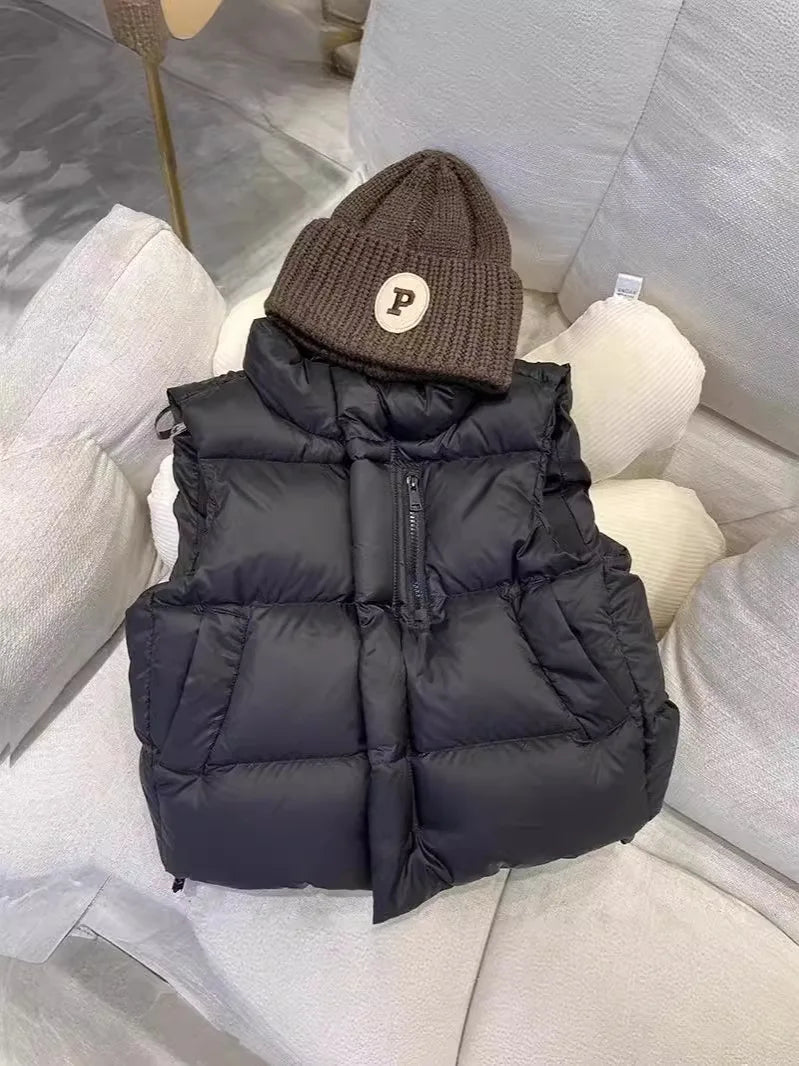 Jungen Mädchen Daunenweste Neue Herbst Winter Kinder verdicken Weste Kinder Oberbekleidung Weste Teenager Baumwolle Jacken Weste für 4-12 Jahre