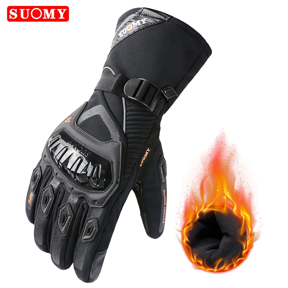 SUOMY Winter Warme Damen Rosa Motorradhandschuhe 100% Wasserdicht Lady Teens Mädchen Lila Motocross Motorrad Racing Reithandschuhe