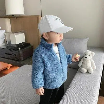 Einfarbig Mode Kinder Plüsch Mantel Herbst Winter Warme Baby Mädchen Junge Casual Jacke Mantel Kinder Kleidung Kleinkind Oberbekleidung