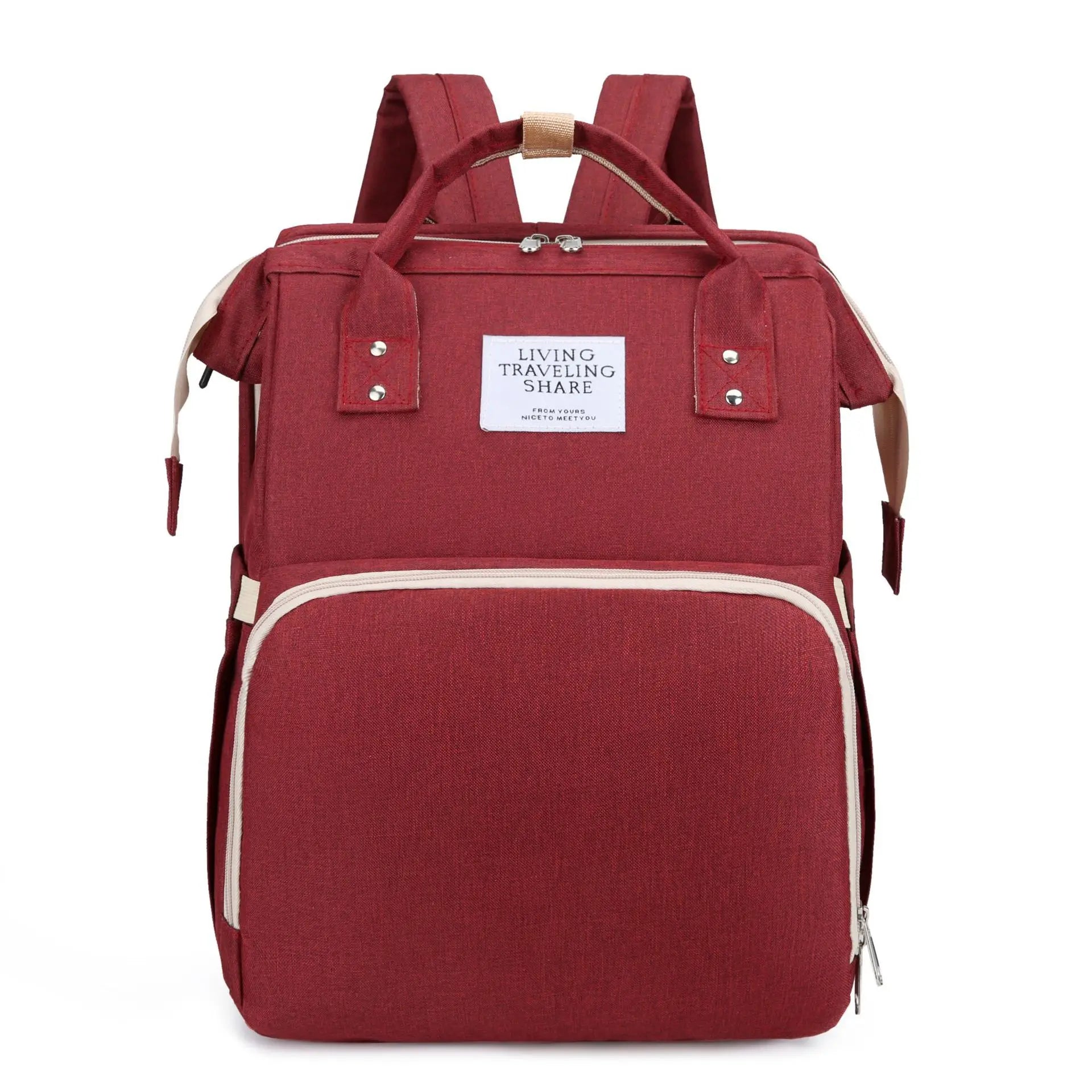 Mama Wickeltaschen Babybett Mutter Große Kapazität Windel Milchflasche Rucksäcke mit Wickelunterlage Praktische Baby-Stilltaschen Geschenk