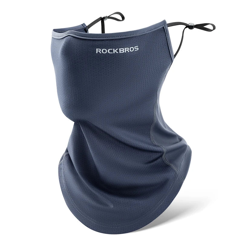 ROCKBROS Summer Ice Silk Cycling Face Mask Breathable Anti-UV Bicycle Face Neck Cover Bandana MTB Road Sport Hanging Ear Scarf