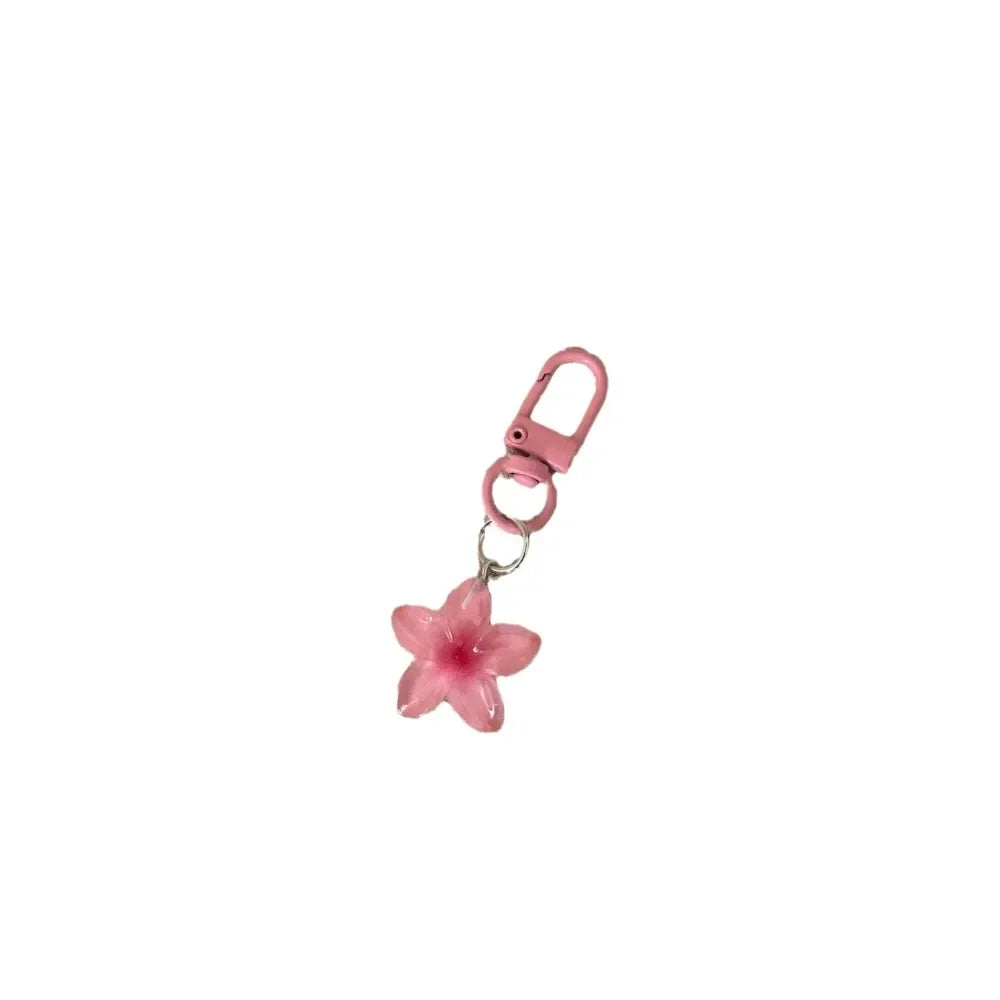 Transparenter Y2K-Schlüsselanhänger mit Blumenmuster, niedlicher ästhetischer Mehrzweck-Schlüsselhalter, Tasche, Kopfhörerhülle, Charm-Zubehör für Frauen und Mädchen