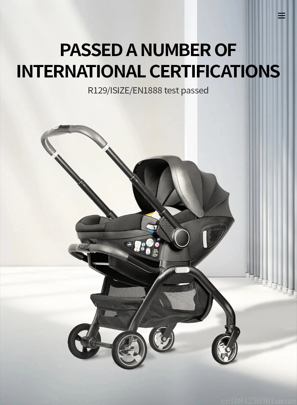 4-in-1 Kinderwagen, Luxuriöser Tragbarer Leichter Babywagen mit ISOFIX-Basis und Kindersitz für Neugeborene