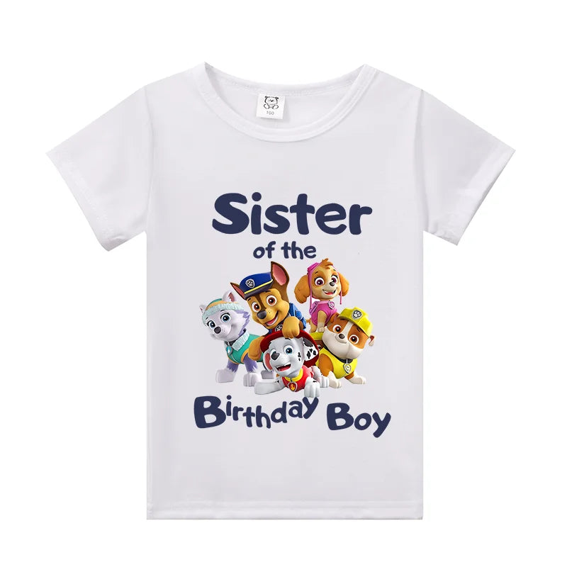 Paw Patrol Erwachsene Kinder Familie Geburtstag T-Shirts Cartoon Mama Papa Top T-Shirts Kurze Ärmel Sommerhemden Jungen Mädchen Frauen Männer Kleidung