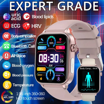 AI-Diagnosedetektor, Smartwatch für Damen, Blutfette und Harnsäure, Körpersammensetzungstest, Damen-Menstruationsgesundheits-Tracker, 2025, Neu