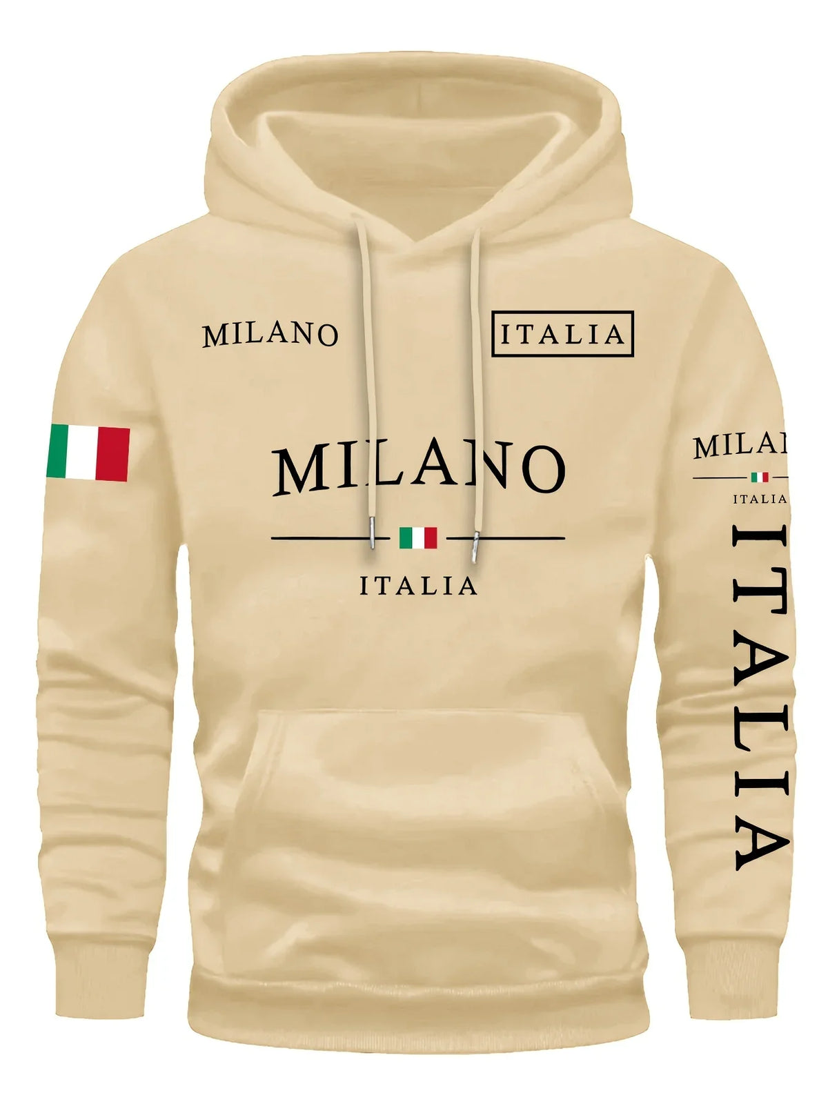 ITALIA MILANO Herren Damen Hoodie Outdoor Street Casual Sport Urlaub Trend Frühling Herbst Winter Paar Sweatshirt Top Kleidung