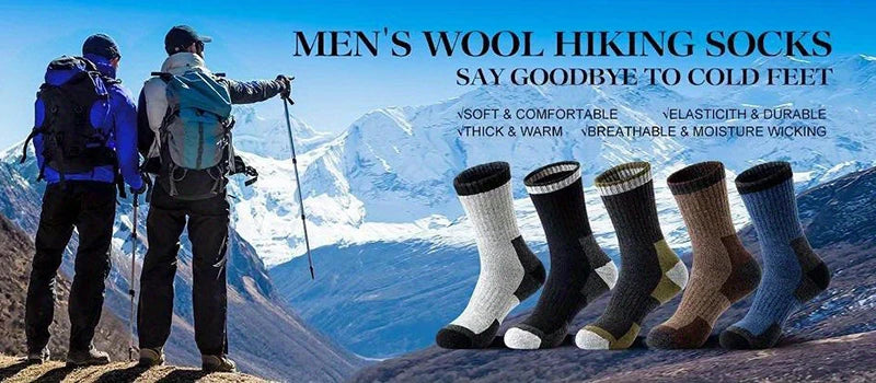 Winter-Socken aus Merinowolle, verdickt, warm, feuchtigkeitsableitend, Wandersocken, für Herren und Damen, thermisch, atmungsaktiv, langlebig, Radfahren, Outdoor-Socken