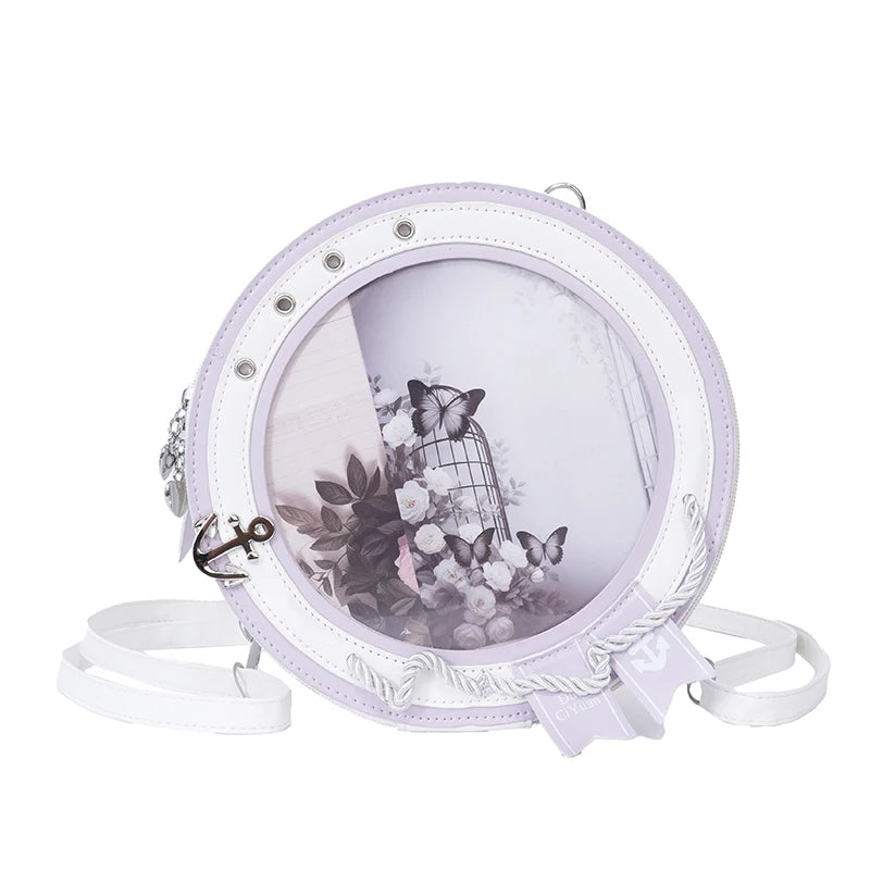 2025 neue süße Y2k ästhetische Umhängetaschen Frauen Kawaii Mode lässig Rucksäcke trendige transparente Reise Umhängetasche Ita Taschen