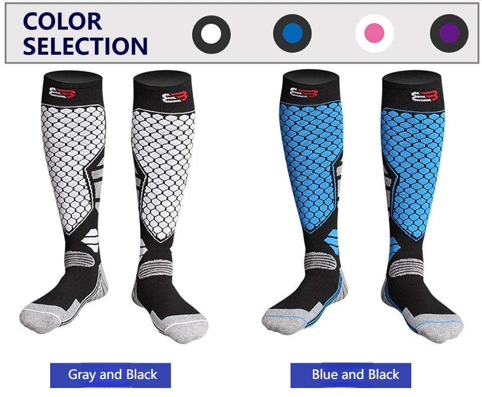 GTUBIKE 1 Paar warme Winter-Skistrümpfe, verdickende Wandersocken für Damen und Herren, Anti-Kälte-Skifahren, Outdoor-Sportstrümpfe, Schnee