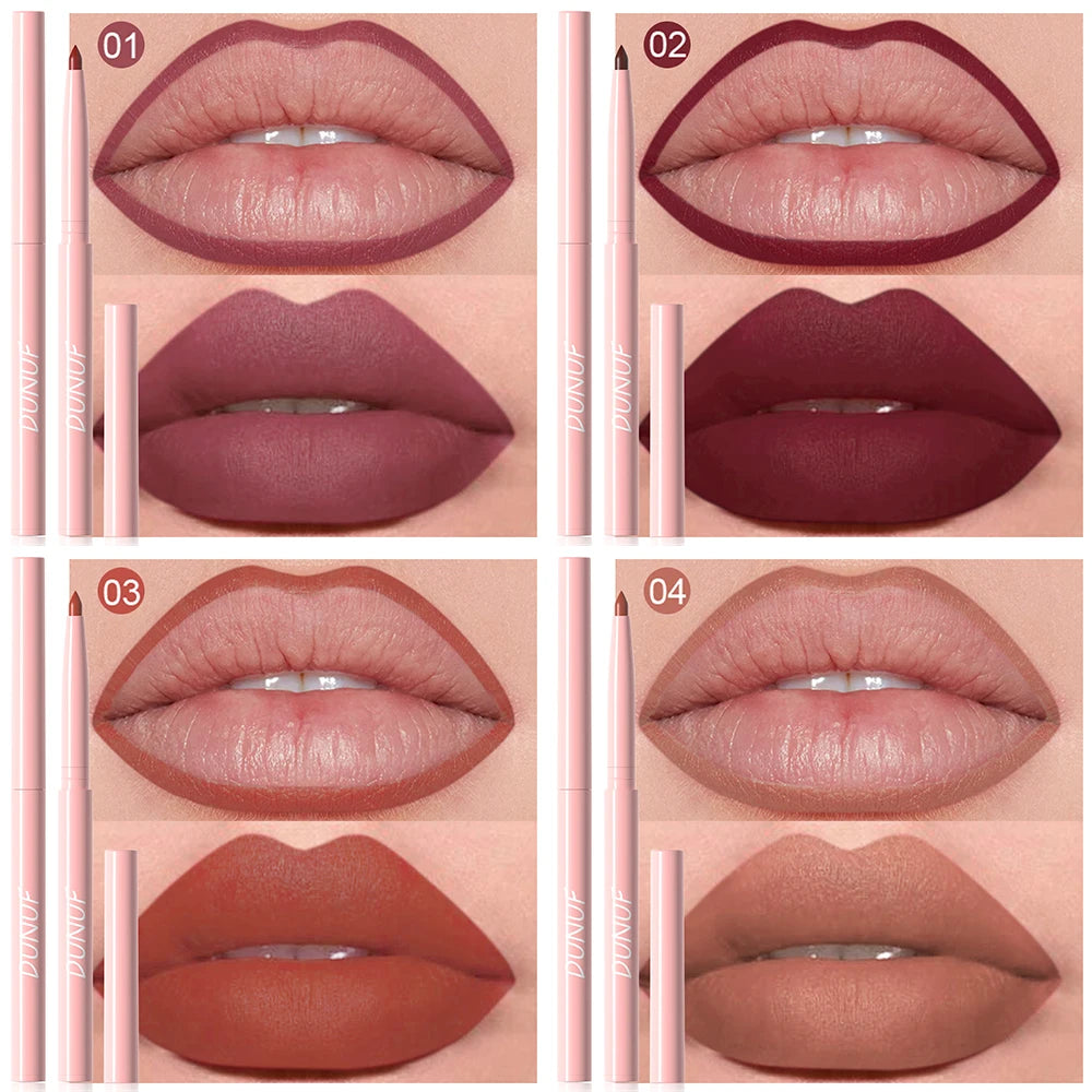 6-teiliges Lipliner-Stift-Set, langlebig, wasserdicht, schweißfest, einfaches Färben, lichtecht, Farbwiedergabe, Lipgloss-Set, Schönheits-Make-up