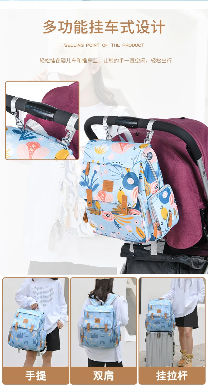 Mama Tasche Nylon gedruckt Mode multifunktion ale Mutter und Baby Taschen gehen Baby Reisen große Kapazität Mutter Tasche Wickelt aschen bebe