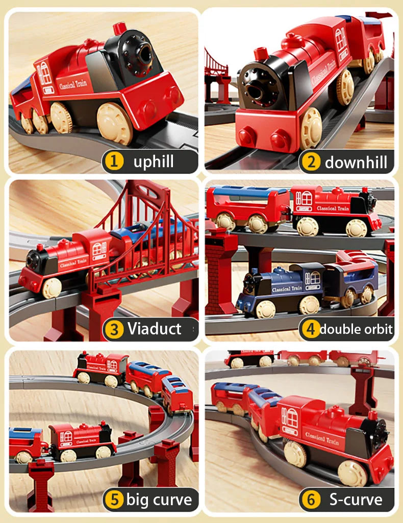 44 Teile/satz Elektrische Zug Track Sets Montage Schiene Zug Auto Spielzeug Junge Pädagogisches Simulation Modell Weihnachten Geburtstag Geschenk