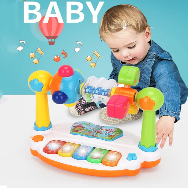 Kinder Rotierende Musik Klavier Tastatur mit Licht Sound Baby Klavier Spielzeug Musik Spielzeug für Kleinkinder Frühe Pädagogische Musik Spielzeug Geschenke