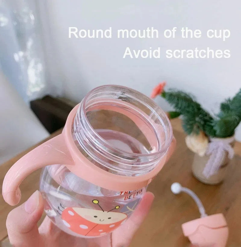 Baby Water Cup Straw Cute Anti-Choke Kindergarten Kids Water Cup with Gravity Ball Duckbill Cup Infant Drinking Cup