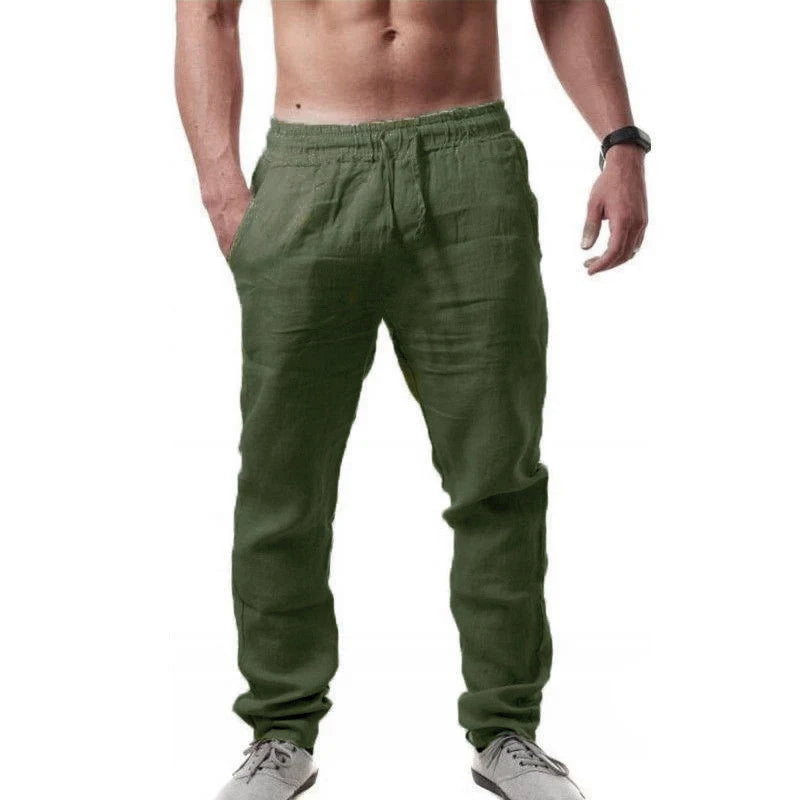 2024 frühling Leinen Breite Männer Hosen Koreanische Hosen Oversize Baumwolle Streetwear Männlichen Neue Yoga Hosen Casual Männer Kleidung Jogginghose