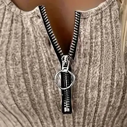 Modisches Damen-Weste-Kleid mit Schlankem Schnitt, Doppelseitigen Taschen und Reißverschluss in Einfarbigem Design