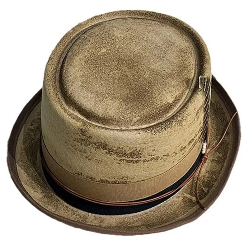 Herren Flat Top Damen Karnevals-Party für Jugendliche Lässiger Winter-Herbst Distressed mit Feder-Dekor