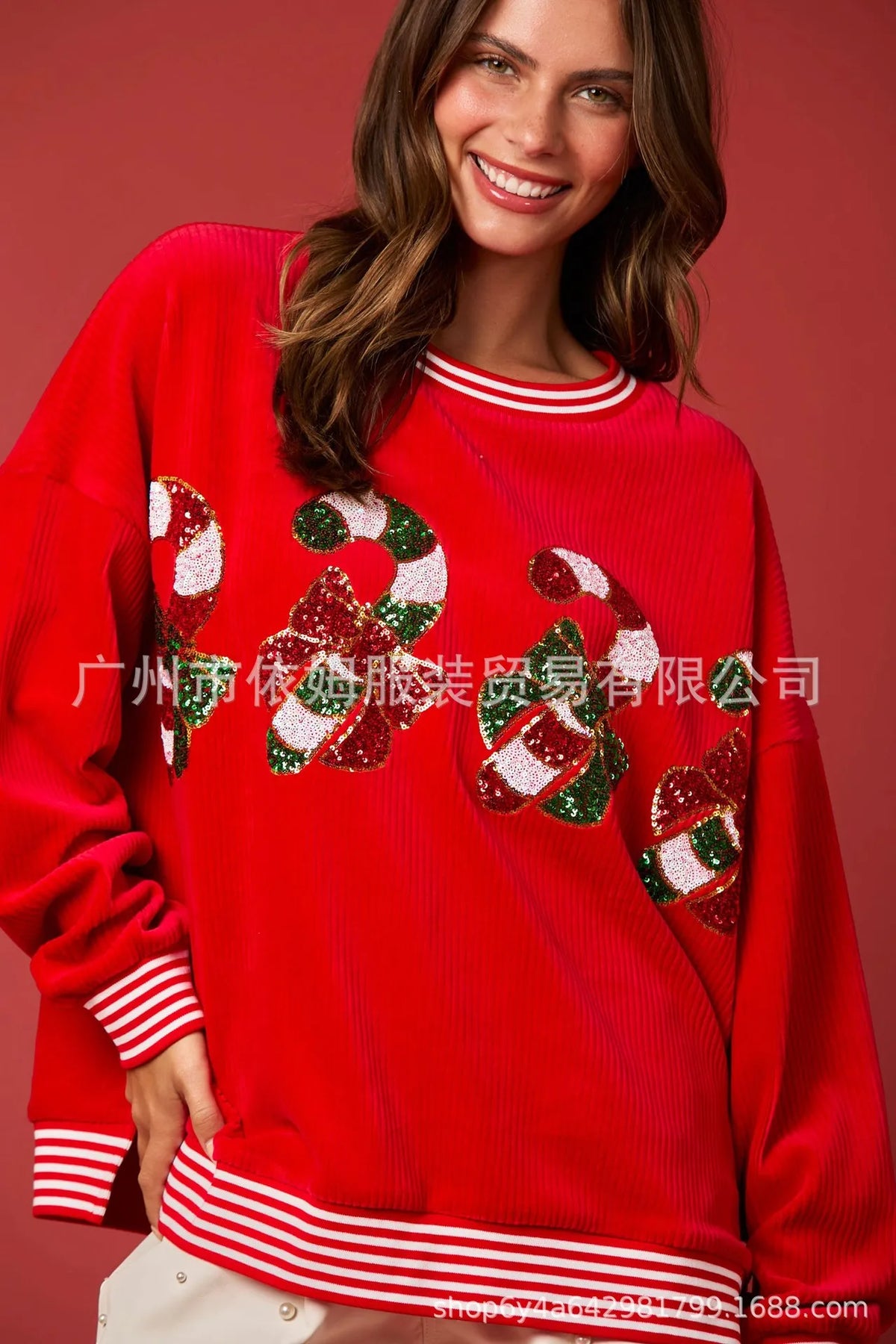 Weihnachten Rundhals Langarm Vielseitig Lose Urlaub Mode Pullover Frauen Herbst Modus 2025, Sweter Damski Herbst Pullover