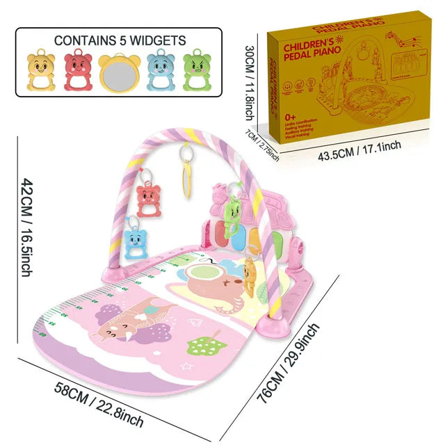 Baby Music Activity Gym Carpet Play Mat Newborn Rug Pedal Piano Keyboard Infant Fitness Rack Playmat Crawling Game Pad Toy Gift