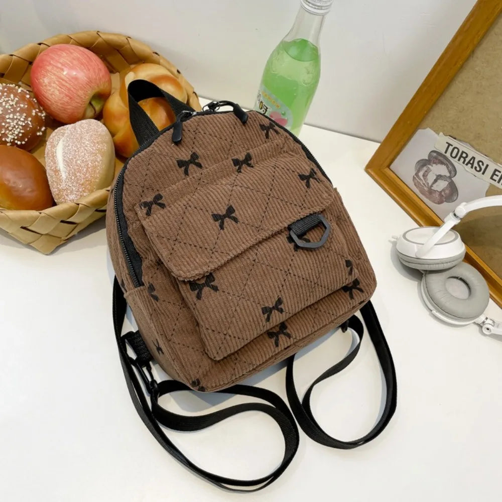Mini Rucksack Süße Bowknot Gedruckt Schulter Tasche Reise Kosmetische Lagerung Tasche Koreanische Ins Student Bookbags Casual Rucksack