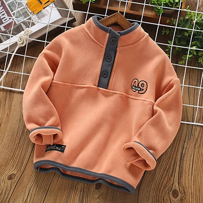 3-12 Jahre Teen Jungen Sweatshirt Herbst Winter Warme Fleece Top Kinder Trainingsanzug Mode Langarm Pullover Pullover Kind Kleidung