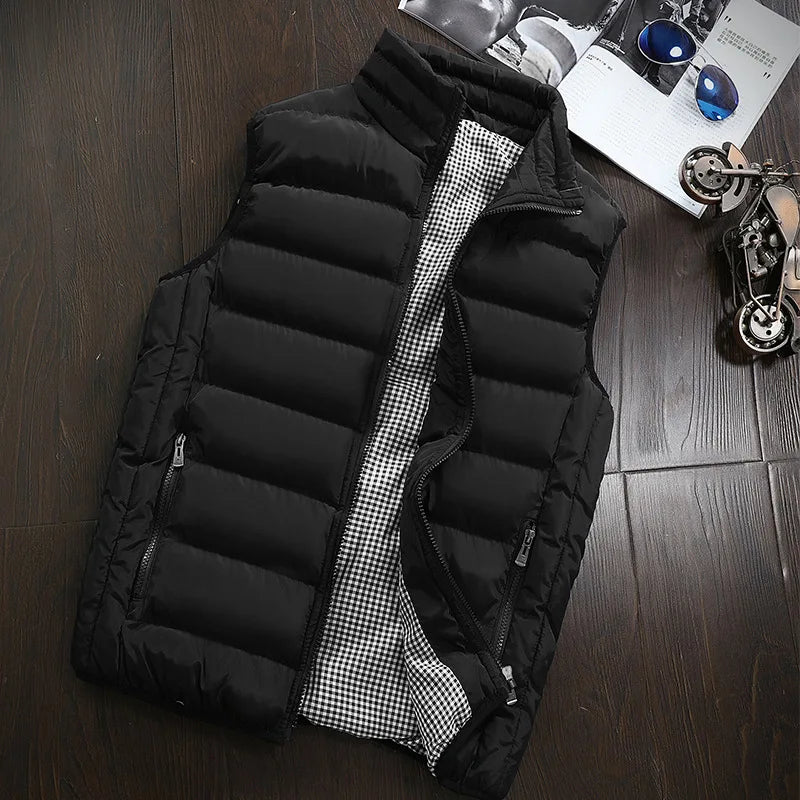 Herrenweste Winddichte Weste Herrenjacke Ärmellose Weste Winterjacke Freizeitmantel Herren Daunenjacke Warme Verdickte Weste Dicke Gilet