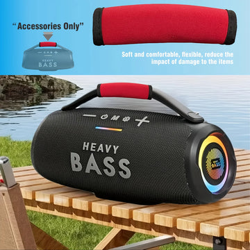 Robustes Armband mit Subwoofer-Griff – Auto-Stereo-Zubehör aus rotem Stoff mit rutschfestem Griff, kompatibel mit Auto-Verstärker-Spea