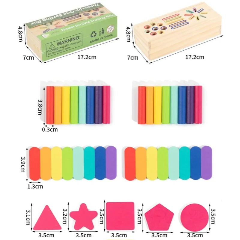 3D-Holz-Geometrie-Form-Spielzeug