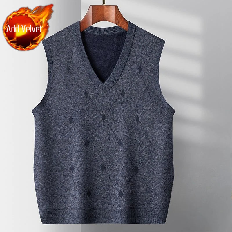 Herren-Strickjacke im Herbst-Winter-Stil, verdickt, für ältere Menschen mittleren Alters, gemütlicher Pullover mit offener Vorderseite, Opa-Papa-Stil