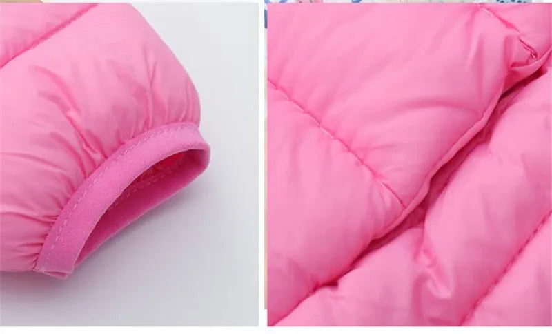 Kinder Junge Leichte Daunenjacke Herbst Winter Mäntel Kinder Mädchen Warme Kapuzenoberbekleidung Teenager Studenten Baumwollkleidung 6-14 Jahre