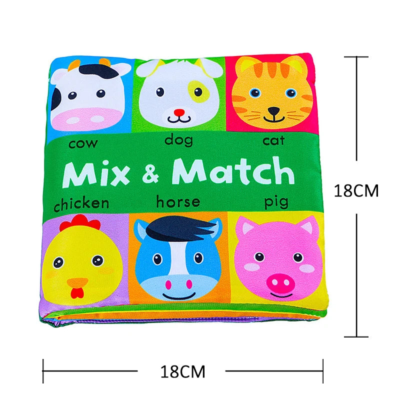 Weiche Babybücher, 3D-Touch-Feeling, kontrastreiches Stoffbuch, sensorisches frühes Lernen, Kinderwagenspielzeug für Kleinkinder, Geschenke von 0–12 Monaten