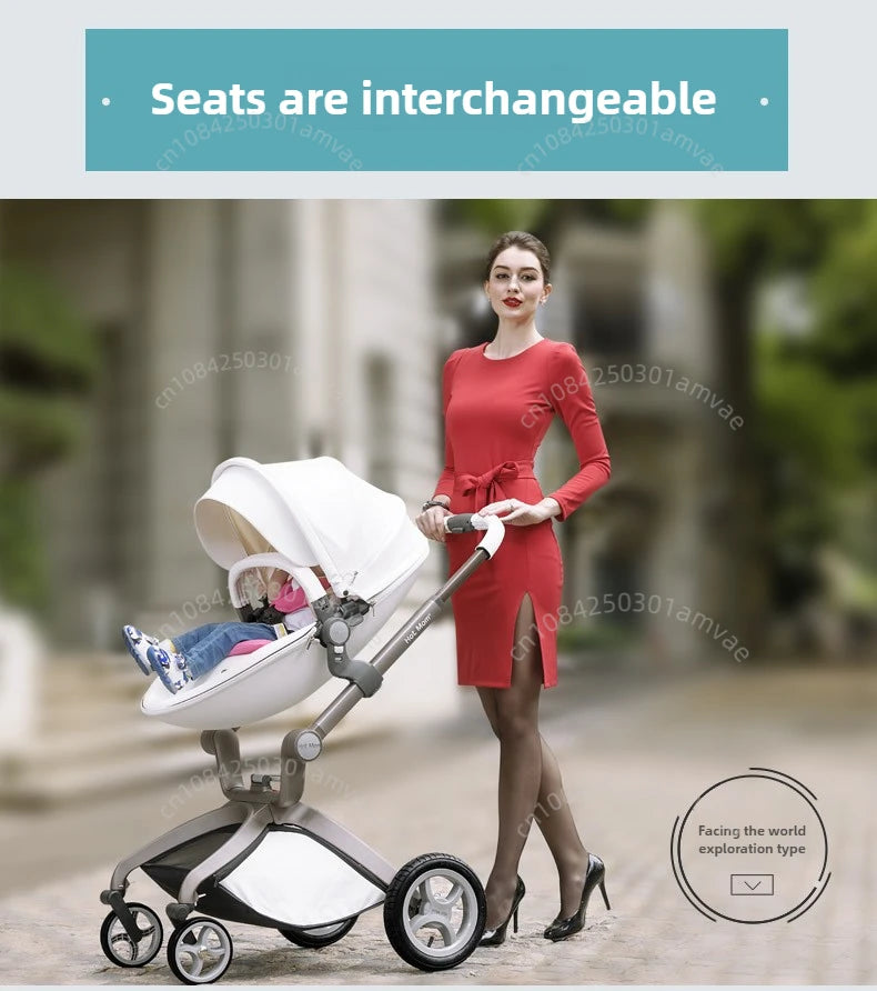 Hotmom-Kinderwagen Hohe Landschaft kann sitzen und liegen. Zusammenklappbarer, leichter britischer Zwei-Wege-Kinderwagen. Anpassung an 0–4 Jahre alt