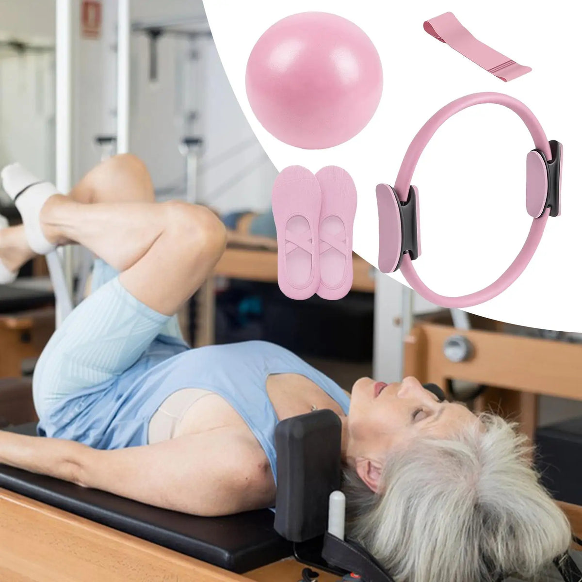 NEW Pilates Ball and Ring Set Pilates Fitness Ring Resistance Band Exercise Workout Fitness Equipment For Pregnancy Postpartum