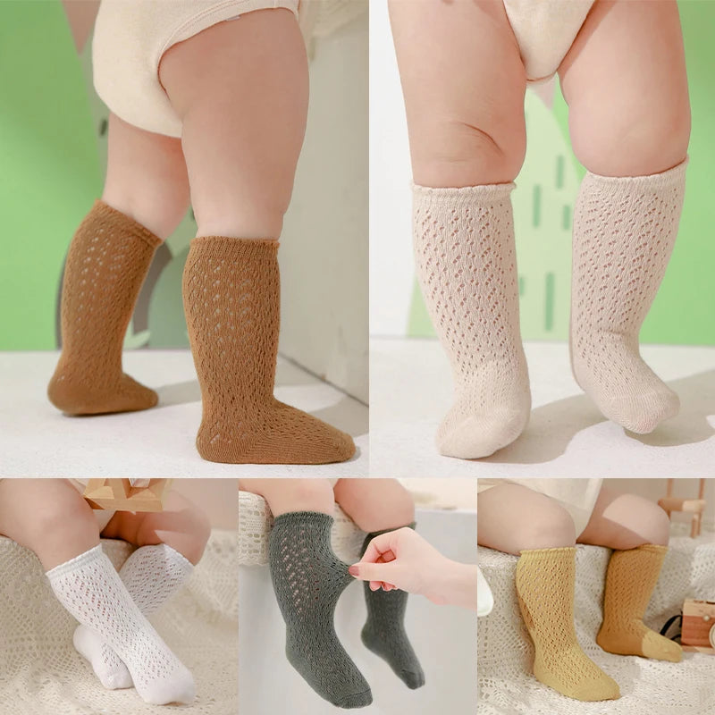 Baby Mädchen Prinzessin gestrickte Netz socken Sommer weiche Kleinkind Mädchen Knies trümpfe Baumwolle Kleinkind Neugeborene Mädchen lange Röhren strümpfe