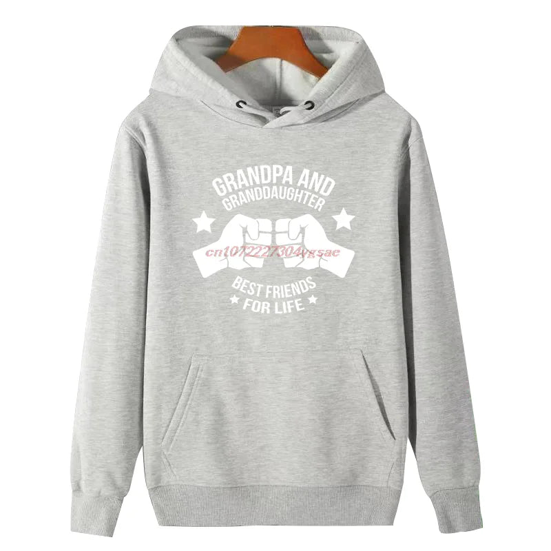 Opa und Enkelin beste Freundin lustige grafische Kapuzenpullover Mode Winter Hoodie Pullover Herren Sweat-Shirt