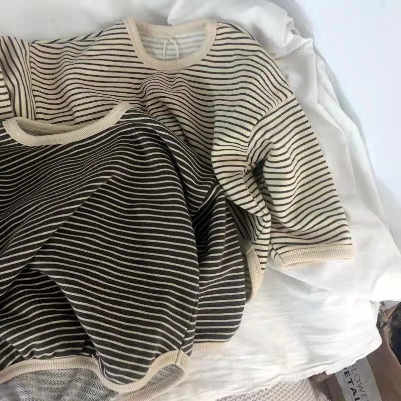Lawadka Baumwolle Kinderkleidung Langarm T-Shirts Gestreift Baby Junge Mädchen Tops Lässige Kinder T-Shirt Herbst Frühling T-Shirt 1-8T