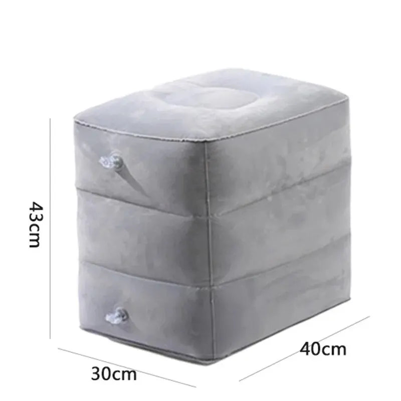 Inflatable three-layer adjustable foot cushion, inflatable footrest, seat for long-distance train car, footrest