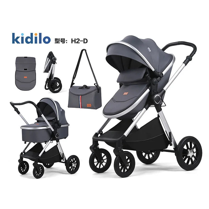 Lazychild Kinderwagen, multifunktionaler Schlafkorb, Kinderwagen zum Sitzen oder Liegen, neuer Kinderwagen mit hoher Landschaft