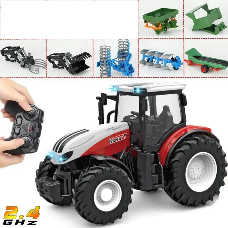 Fernbedienung Traktor RC Bauernhof Lkw Auto Anhänger 2,4G Landwirtschaft Simulator Lkw Miniatur Bauernhof Fahrzeug Spielzeug Modell Kinder Junge