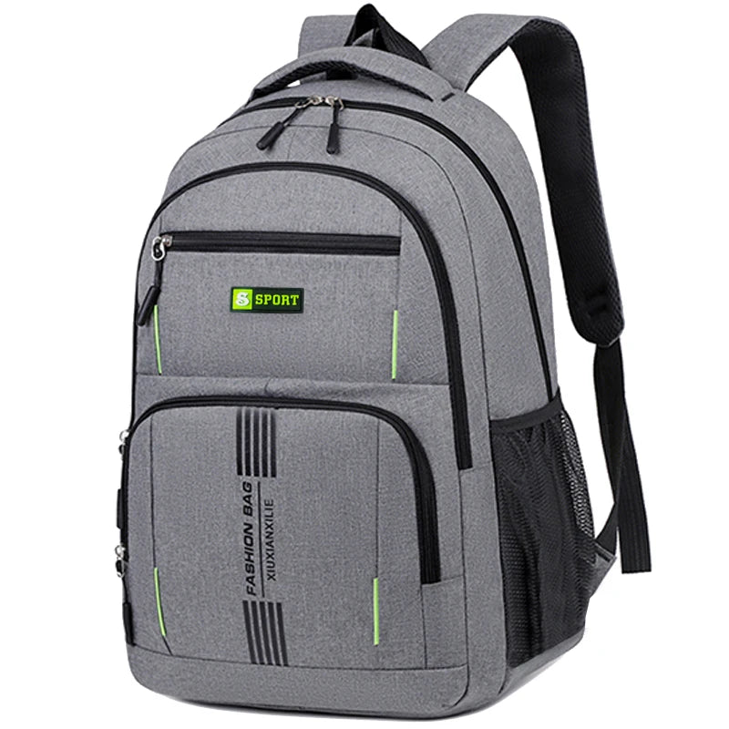 Modischer minimalistischer Herrenrucksack, leichter Nylon-Rucksack mit mehreren Aufbewahrungsfächern für Schule und Wochenendausflüge
