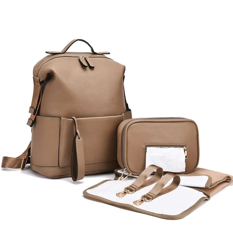 Mama Tasche Pu Mama Rucksack Mutter Baby Haut Leder Doppel Schulter Tasche Baby Windel Tasche Baby Reise Lagerung Tasche Kinderwagen Tasche