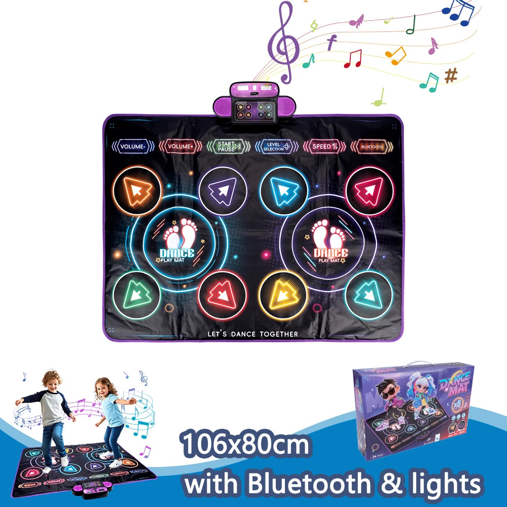 Elektronische Tanzmatte für Kinder, Tanzdecke, doppelter Spielermodus mit 9-stufigem Kinder-Bodenmusikdecke, Lernspielzeug, Kindergeschenke