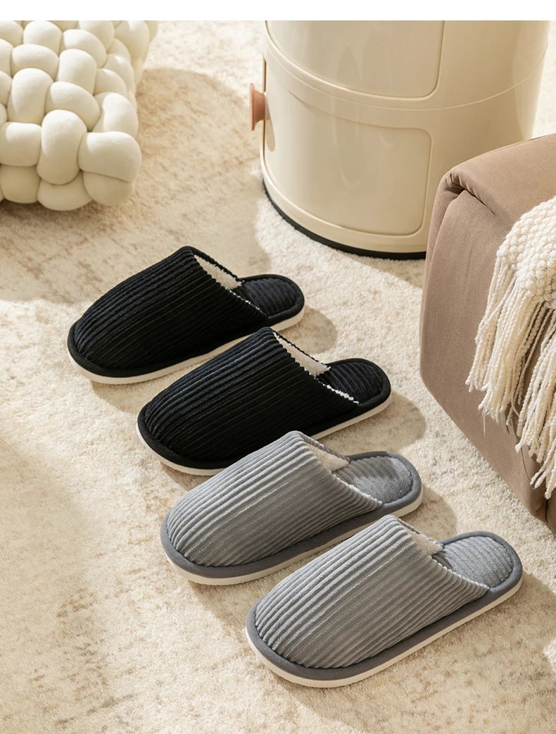 Winter warme Plüsch Herren Hausschuhe rutschfeste weiche Schuhe Komfort flache Ferse Indoor Schlafzimmer Paar Hausschuhe für Zuhause Schuhe im Herbst