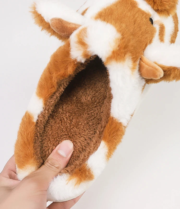 Cute Cow Plush Slippers