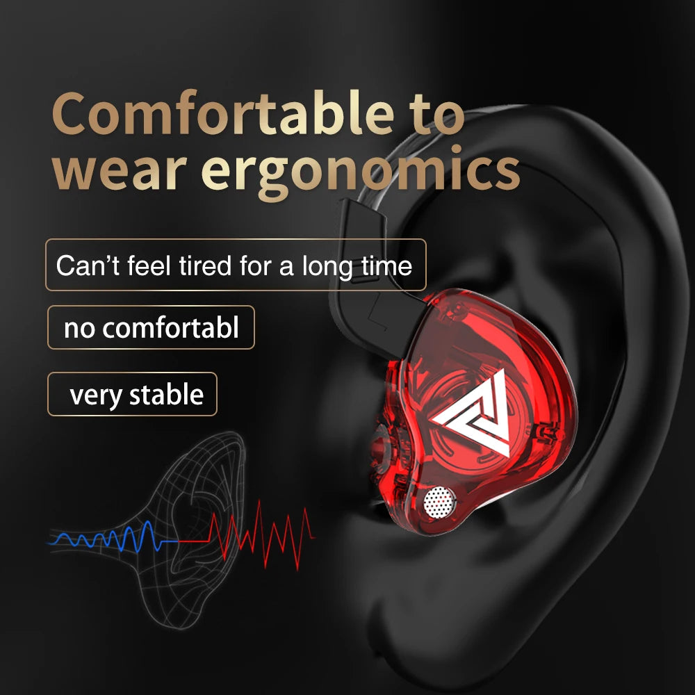 Original QKZ AK6 In-Ear Headphones 6 Dynamic Driver Unit Earphones with Microphone Stereo Sports HiFi Subwoofer Headset Monitor Earbuds