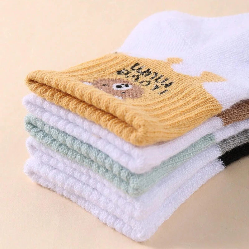 5 Paar Babysocken, niedrig geschnittene Stretch-Söckchen, Säuglingssocken für Neugeborene, Kleinkinder, Jungen und Mädchen, Babysocken