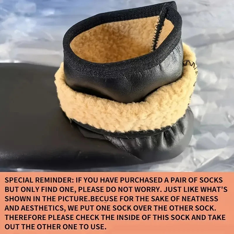 1 Paar warme Schneefeld-Socken für Männer und Frauen im Freien, für Herbst und Winter, verdickte, winddichte, warme Innen-Plüsch-Innenbodensocken