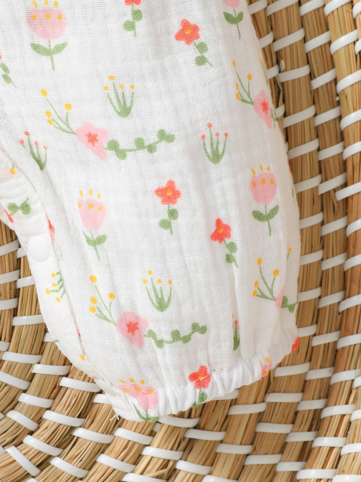 Baby-Mädchen-Overall für alle Jahreszeiten, langärmelig, mit Blumenmuster und Schleife, täglicher Overall für Neugeborene, 6 Monate Kleidung + Stirnband